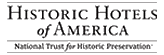 I can describe it: a logo reading “Historic Hotels of America” with a small subtitle “National Trust for Historic Preservation” beneath. It’s a black-and-white banner.